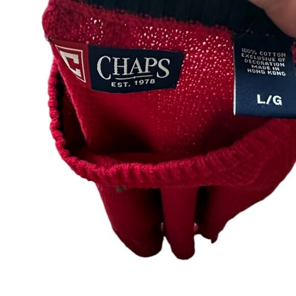 Vintage Chaps Red Cotton Sweater - Picture 5 of 5